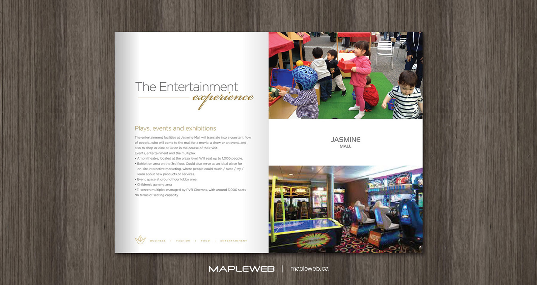 Jasmine Mall Brand design by Mapleweb Brochure Displaying Kids Play Stations
